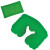 Подушка надувная дорожная в футляре; ярко-зеленый; 43,5х27,5 см; твил; шелкография зеленый