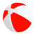 Мяч надувной "ЗЕБРА" 45 см красный, белый