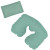 Подушка надувная дорожная в футляре; ярко-зеленый; 43,5х27,5 см; твил; шелкография светло-зеленый