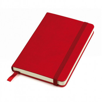 Бизнес-блокнот "Casual", 115 × 160 мм,  красный, твердая обложка, резинка 7 мм, блок-клетка
