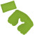 Подушка надувная дорожная в футляре; ярко-зеленый; 43,5х27,5 см; твил; шелкография зеленое яблоко