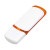 USB 3.0- флешка на 64 Гб с цветными вставками белый/оранжевый