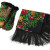 Подарочный набор: Павлопосадский платок, рукавицы черный/разноцветный