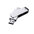 USB 2.0-флешка на 32 Гб поворотный механизм, c дополнительным разъемом Micro USB с одноцветным металлическим клипом серебристый OA-2610.32.00