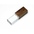 USB-флешка на 64 ГБ прямоугольной формы, под гравировку 3D логотипа, материал стекло, с деревянным колпачком красного цвета, синий коричневый/прозрачный с синей подсветкой OA-6576.64.02