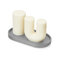 Набор свечей на подставке "Aris" белый, серый OA-21030