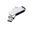 USB 2.0-флешка на 32 Гб поворотный механизм, c дополнительным разъемом Micro USB с одноцветным металлическим клипом серебристый OA-2610.32.00, OA-2610.64.00
