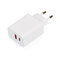 Сетевое зарядное устройство c выходами USB-A и USB-C «Recharger Pro», быстрая зарядка QC/PD, 30 Вт, белый OA-392586