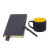 Подарочный набор DAILY COLOR: кружка, бизнес-блокнот, ручка с флешкой 4 ГБ, черный/голубой черный, желтый
