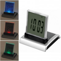 Часы-календарь-термометр с разноцветной подсветкой "Дисплей"