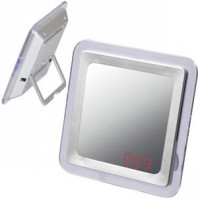 Часы-зеркало с датчиком звука и будильником "ОТРАЖЕНИЕ", 13 х 13 х 2,2 см; пластик; тампопечать