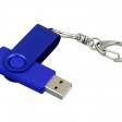 USB 2.0- флешка промо на 32 Гб с поворотным механизмом и однотонным металлическим клипом