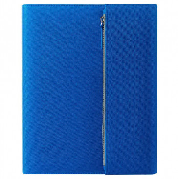 Папка А4  "PATRIX"  с блокнотом и карманом  на молнии, синяя, полиэстер 600D