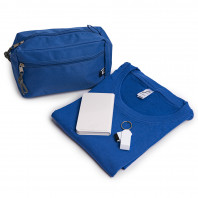 Набор подарочный GEEK: футболка S, брелок, универсальный аккумулятор, косметичка, ярко-синий