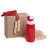 Набор подарочный INMODE: бутылка для воды, скакалка, стружка, коробка, красный красный