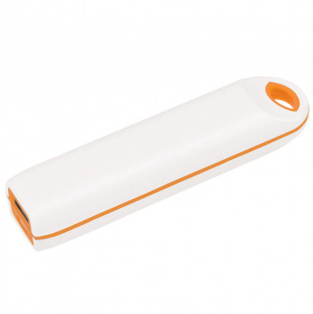 Универсальный аккумулятор "Timber" (2000mAh),белый с оранжевым, 11х2,1х2,4 см,пластик