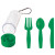 Набор "Pocket":ложка,вилка,нож в футляре с карабином зеленый
