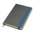 Бизнес-блокнот "Fancy", 130*210 мм, серый/синий, твердая обложка,  резинка 10 мм, блок-линейка серый, синий