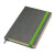 Бизнес-блокнот "Fancy", 130*210 мм, серый/зеленый, твердая обложка,  резинка 10 мм, блок-линейка серый, зеленый