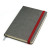 Бизнес-блокнот "Fancy", 130*210 мм, серый/синий, твердая обложка,  резинка 10 мм, блок-линейка серый, красный
