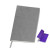 Бизнес-блокнот "Funky" фиолетовый с  серым форзацем, мягкая обложка,  линейка серый, фиолетовый