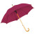 Зонт-трость с деревянной ручкой, полуавтомат; белый; D=103 см, L=90см; нейлон бордовый