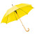 Зонт-трость с деревянной ручкой, полуавтомат; белый; D=103 см, L=90см; нейлон желтый