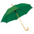Зонт-трость с деревянной ручкой, полуавтомат; желтый; D=103 см, L=90см; 100% полиэстер зеленый