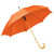 Зонт-трость с деревянной ручкой, полуавтомат; желтый; D=103 см, L=90см; 100% полиэстер оранжевый