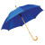 Зонт-трость с деревянной ручкой, полуавтомат; белый; D=103 см, L=90см; 100% полиэстер ярко-синий