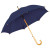 Зонт-трость с деревянной ручкой, полуавтомат; желтый; D=103 см, L=90см; 100% полиэстер синий