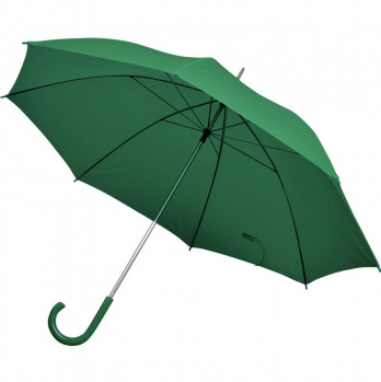 Зонт-трость с пластиковой ручкой, механический; зеленый; D=103 см; 100% полиэстер 190 T