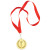 Медаль наградная на ленте "Серебро" красный, золотистый