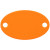 Шильдик металлический Alfa Oval, серебристый оранжевый