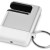 Подставка-брелок для мобильного телефона «GoGo» серебристый/белый