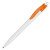Ручка пластиковая шариковая «Какаду» белый/оранжевый
