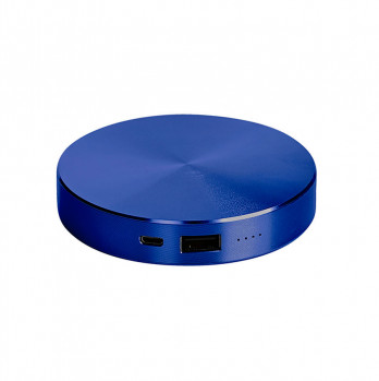 Универсальный аккумулятор "UFO" (6000mAh) в подарочной коробке,синий, 8,6х1,5 см,металл