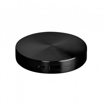 Универсальный аккумулятор "UFO" (6000mAh) в подарочной коробке, черный,8,6х1,5 см,металл