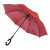 Зонт-трость HALRUM, пластиковая ручка, полуавтомат красный