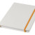 Блокнот А5 «Spectrum» с белой обложкой и цветной резинкой белый/оранжевый