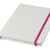 Блокнот А5 «Spectrum» с белой обложкой и цветной резинкой белый/розовый