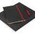 Подарочный набор «Jacque» с ручкой-подставкой и блокнотом А5 черный, красный