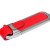 USB 2.0- флешка на 16 Гб с массивным классическим корпусом красный/серебристый