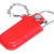 USB 2.0- флешка на 16 Гб в массивном корпусе с кожаным чехлом красный/серебристый