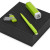 Подарочный набор On-the-go с флешкой, ручкой и зарядным устройством зеленое яблоко
