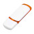 USB 2.0- флешка на 64 Гб с цветными вставками белый/оранжевый