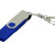USB 2.0- флешка на 16 Гб с поворотным механизмом и дополнительным разъемом Micro USB синий/серебристый