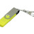USB 2.0- флешка на 16 Гб с поворотным механизмом и дополнительным разъемом Micro USB желтый/серебристый