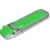USB 2.0- флешка на 16 Гб с массивным классическим корпусом зеленый/серебристый