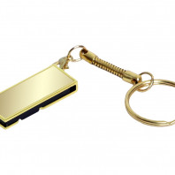 USB 2.0- флешка на 64 Гб с поворотным механизмом и зеркальным покрытием